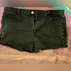 Black jean shorts